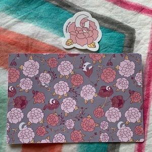 glossier london postcard and sticker